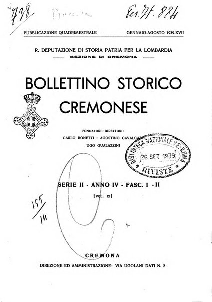 Bollettino storico cremonese