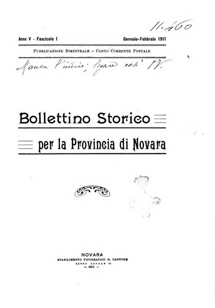 Bollettino storico per la provincia di Novara