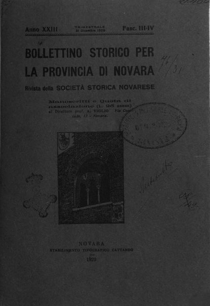 Bollettino storico per la provincia di Novara