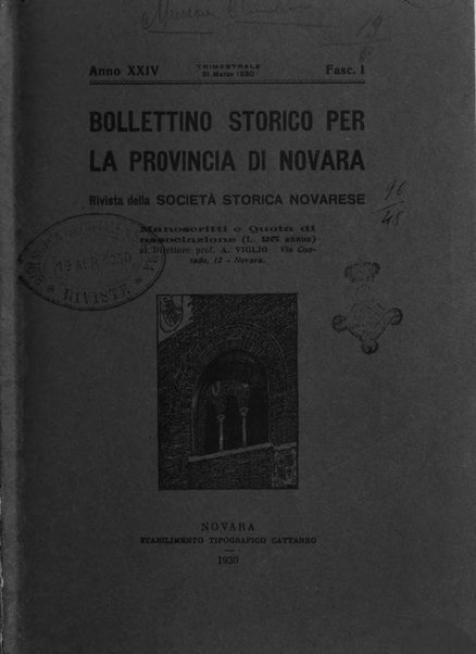 Bollettino storico per la provincia di Novara