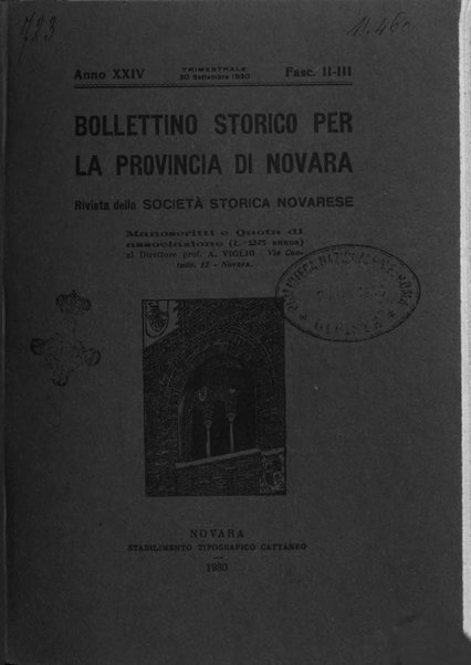 Bollettino storico per la provincia di Novara