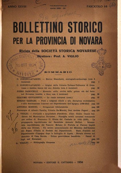 Bollettino storico per la provincia di Novara