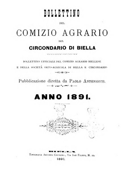 Bollettino ufficiale del Comizio agrario biellese e della Societa orto- agricola di biella e circondario