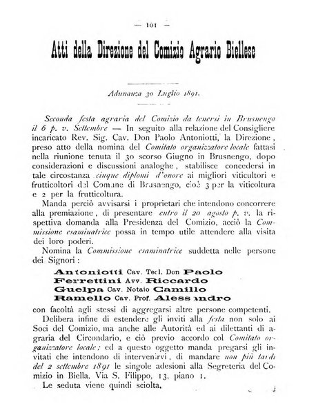 Bollettino ufficiale del Comizio agrario biellese e della Societa orto- agricola di biella e circondario