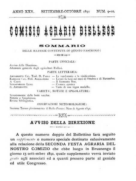 Bollettino ufficiale del Comizio agrario biellese e della Societa orto- agricola di biella e circondario