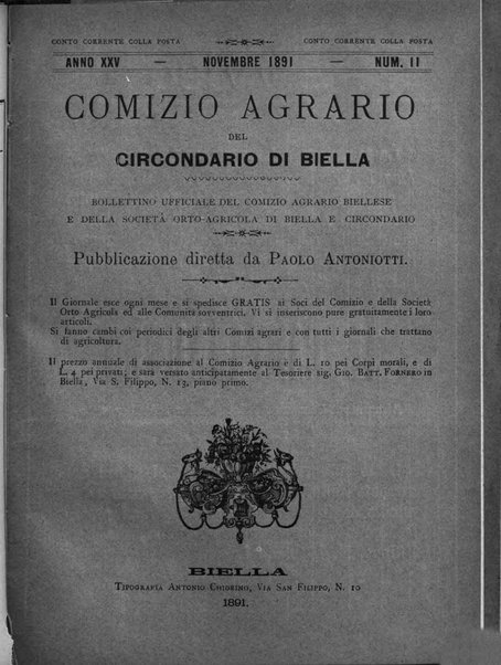 Bollettino ufficiale del Comizio agrario biellese e della Societa orto- agricola di biella e circondario