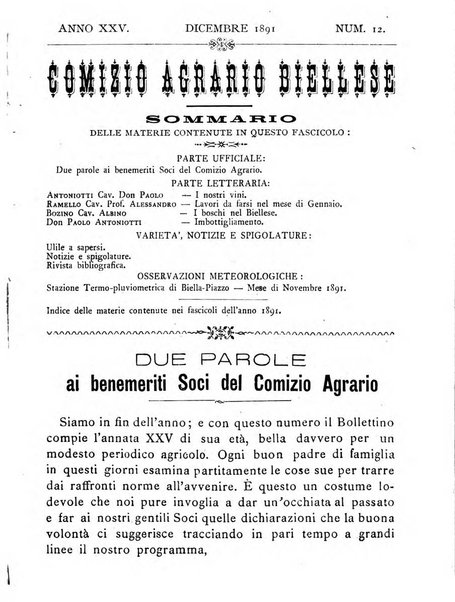 Bollettino ufficiale del Comizio agrario biellese e della Societa orto- agricola di biella e circondario