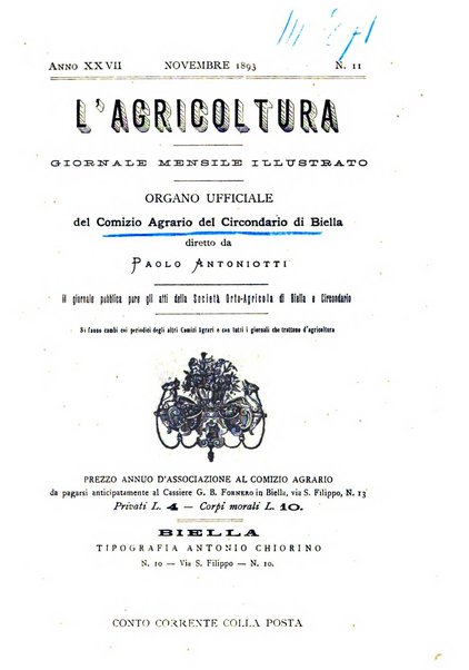 Bollettino ufficiale del Comizio agrario biellese e della Societa orto- agricola di biella e circondario