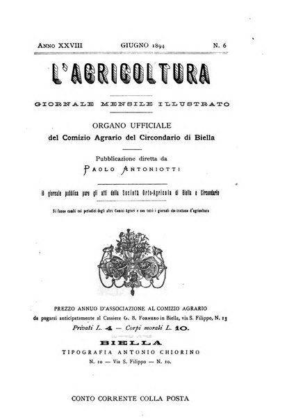 Bollettino ufficiale del Comizio agrario biellese e della Societa orto- agricola di biella e circondario