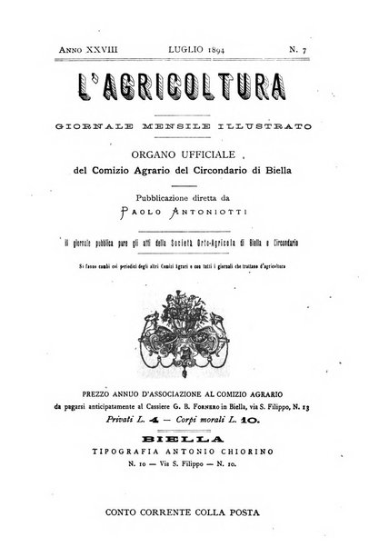 Bollettino ufficiale del Comizio agrario biellese e della Societa orto- agricola di biella e circondario