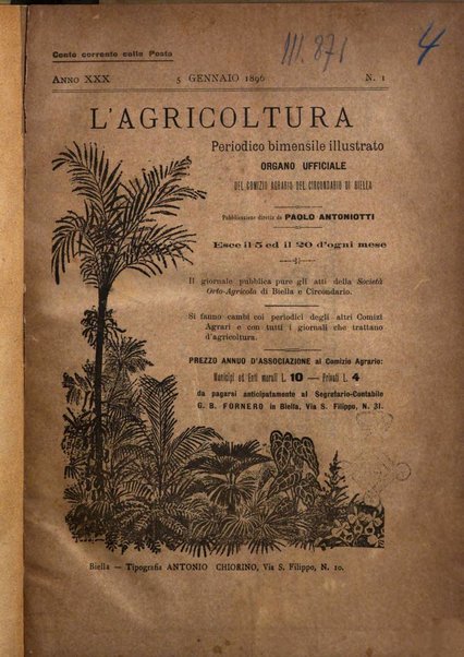 Bollettino ufficiale del Comizio agrario biellese e della Societa orto- agricola di biella e circondario