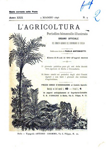 Bollettino ufficiale del Comizio agrario biellese e della Societa orto- agricola di biella e circondario