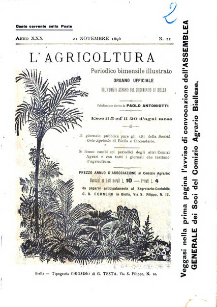 Bollettino ufficiale del Comizio agrario biellese e della Societa orto- agricola di biella e circondario