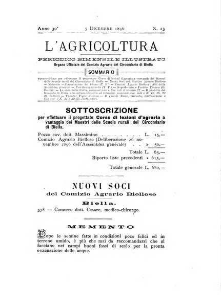 Bollettino ufficiale del Comizio agrario biellese e della Societa orto- agricola di biella e circondario