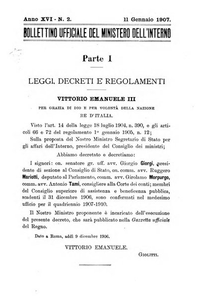 Bollettino ufficiale del Ministero dell'interno