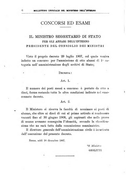 Bollettino ufficiale del Ministero dell'interno