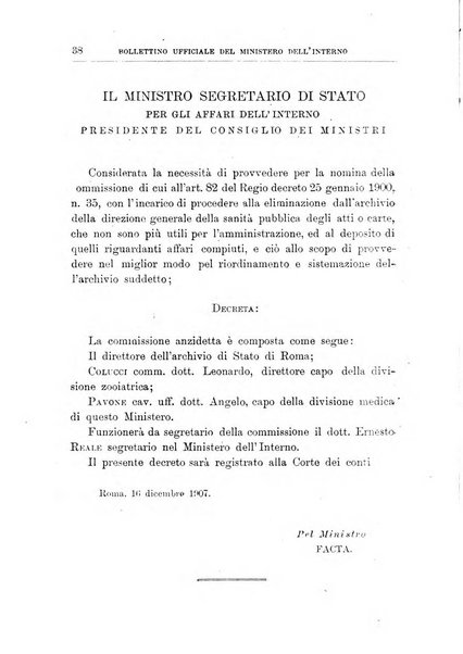Bollettino ufficiale del Ministero dell'interno