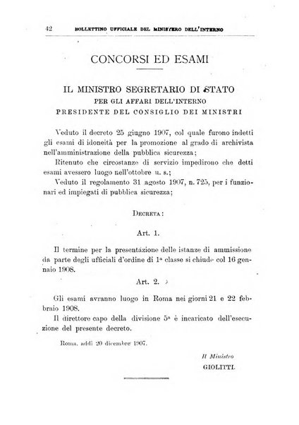 Bollettino ufficiale del Ministero dell'interno