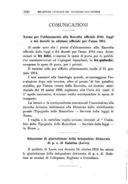 Bollettino ufficiale del Ministero dell'interno