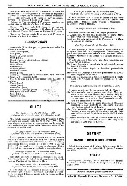 Bollettino ufficiale del Ministero di grazia e giustizia e dei culti