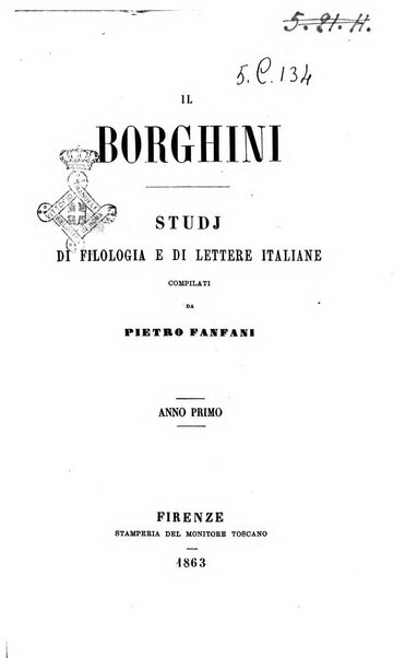 Il Borghini studi di filologia e di lettere italiane