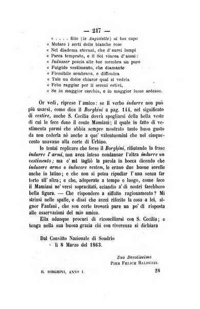 Il Borghini studi di filologia e di lettere italiane