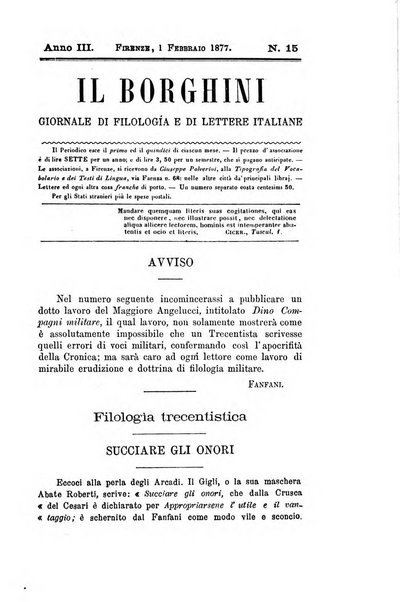 Il Borghini studi di filologia e di lettere italiane