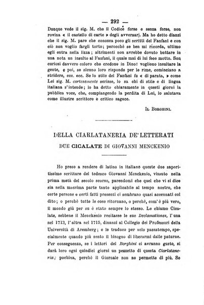 Il Borghini studi di filologia e di lettere italiane