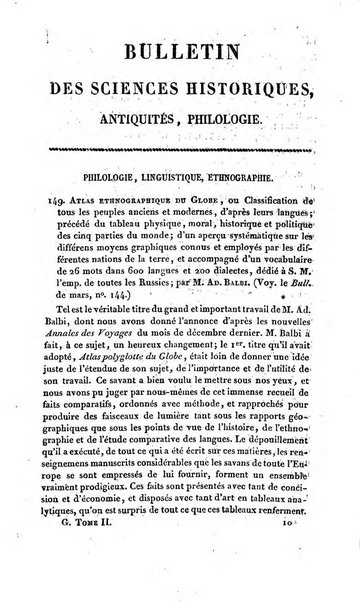 Bulletin des sciences historiques, antiquites, philologie septieme section du Bulletin universel des sciences et de l'industrie