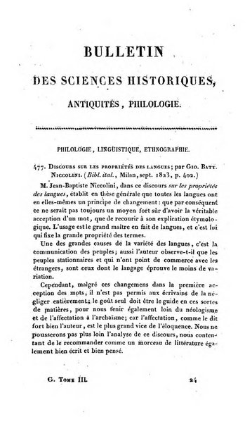 Bulletin des sciences historiques, antiquites, philologie septieme section du Bulletin universel des sciences et de l'industrie