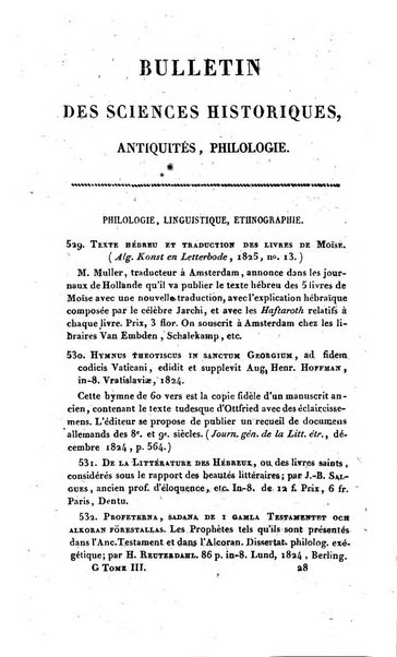 Bulletin des sciences historiques, antiquites, philologie septieme section du Bulletin universel des sciences et de l'industrie