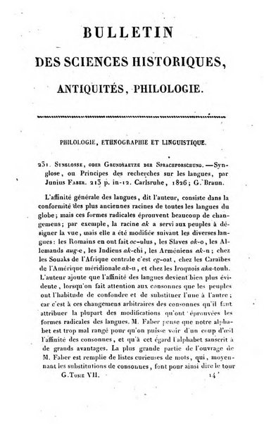 Bulletin des sciences historiques, antiquites, philologie septieme section du Bulletin universel des sciences et de l'industrie