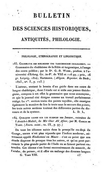 Bulletin des sciences historiques, antiquites, philologie septieme section du Bulletin universel des sciences et de l'industrie