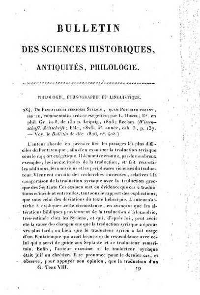 Bulletin des sciences historiques, antiquites, philologie septieme section du Bulletin universel des sciences et de l'industrie