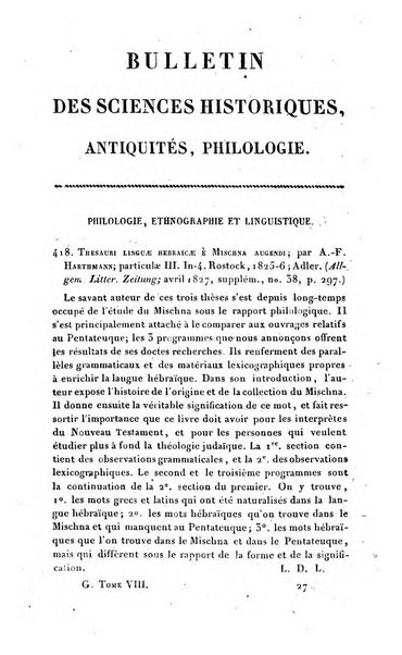 Bulletin des sciences historiques, antiquites, philologie septieme section du Bulletin universel des sciences et de l'industrie