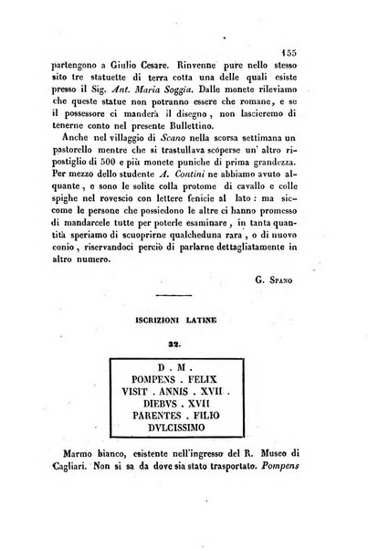 Bullettino archeologico sardo, ossia raccolta dei monumenti antichi in ogni genere di tutta l'isola di Sardegna