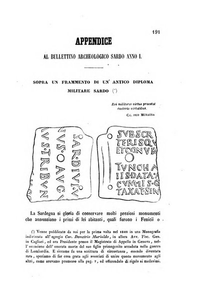 Bullettino archeologico sardo, ossia raccolta dei monumenti antichi in ogni genere di tutta l'isola di Sardegna