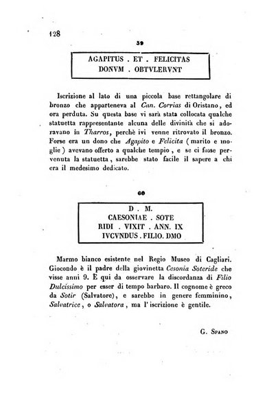 Bullettino archeologico sardo, ossia raccolta dei monumenti antichi in ogni genere di tutta l'isola di Sardegna