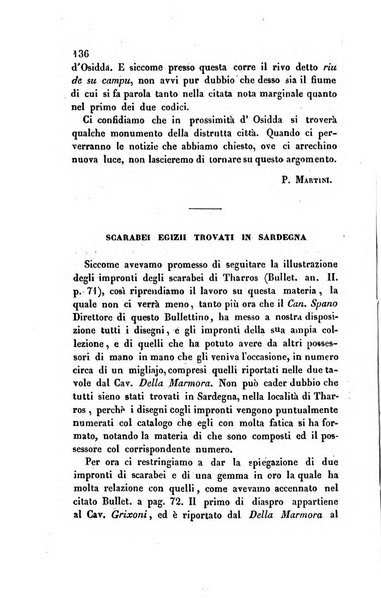 Bullettino archeologico sardo, ossia raccolta dei monumenti antichi in ogni genere di tutta l'isola di Sardegna