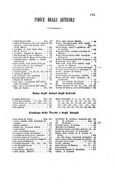 Bullettino archeologico sardo, ossia raccolta dei monumenti antichi in ogni genere di tutta l'isola di Sardegna