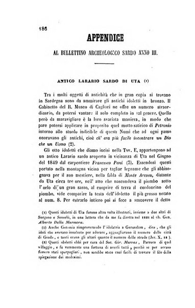 Bullettino archeologico sardo, ossia raccolta dei monumenti antichi in ogni genere di tutta l'isola di Sardegna