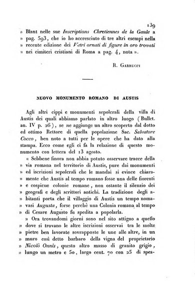 Bullettino archeologico sardo, ossia raccolta dei monumenti antichi in ogni genere di tutta l'isola di Sardegna