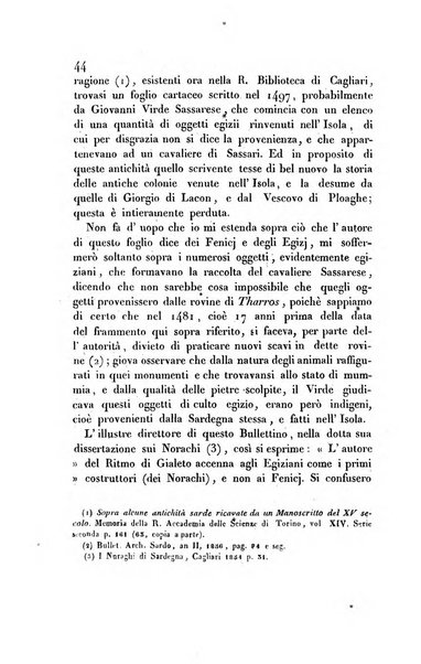 Bullettino archeologico sardo, ossia raccolta dei monumenti antichi in ogni genere di tutta l'isola di Sardegna