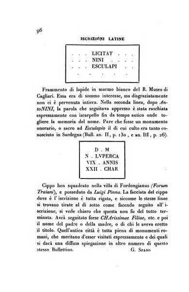 Bullettino archeologico sardo, ossia raccolta dei monumenti antichi in ogni genere di tutta l'isola di Sardegna