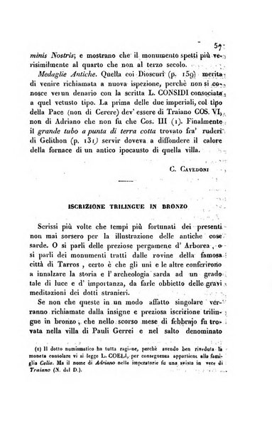 Bullettino archeologico sardo, ossia raccolta dei monumenti antichi in ogni genere di tutta l'isola di Sardegna