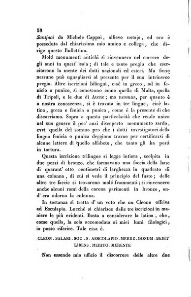 Bullettino archeologico sardo, ossia raccolta dei monumenti antichi in ogni genere di tutta l'isola di Sardegna