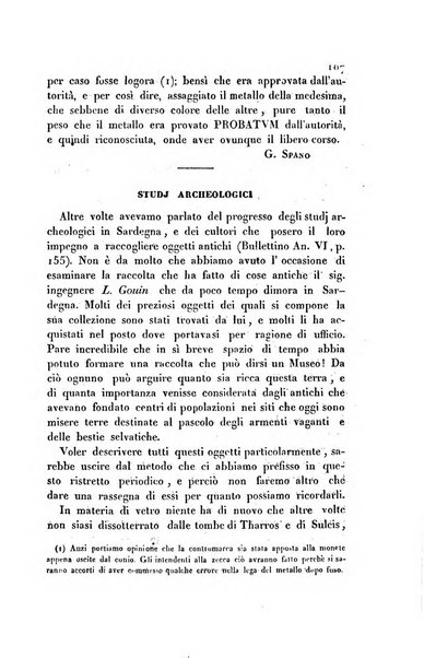 Bullettino archeologico sardo, ossia raccolta dei monumenti antichi in ogni genere di tutta l'isola di Sardegna