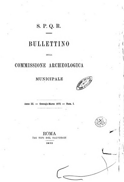 Bullettino della Commissione archeologica municipale