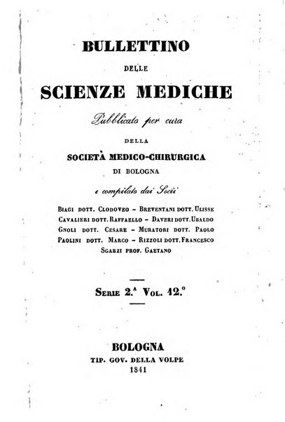 Bullettino delle scienze mediche