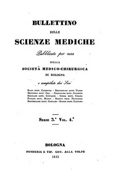 Bullettino delle scienze mediche